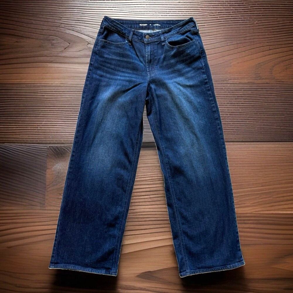 Old Navy Womens Size 10 High Rise WOW Wide Leg Jeans Dark Wash Denim Jeans